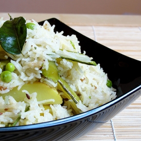 Matar Bhaat- Fluffy Basmati Rice with Fresh Peas