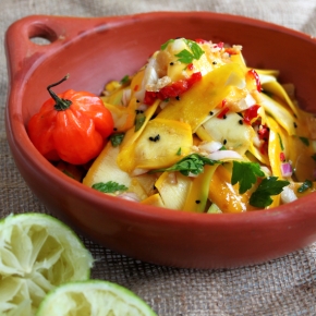 Mango and Courgette Salad with Jaggery-Lime Dressing