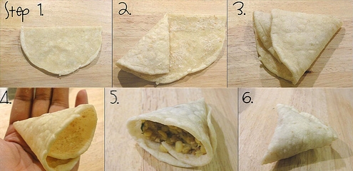 Folding Samosa Pastry