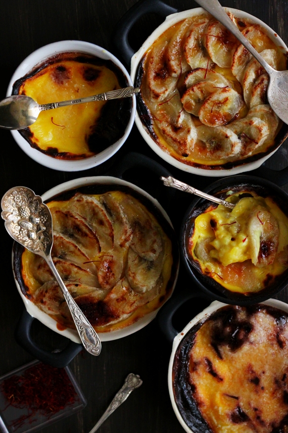 Saffron Rice Pudding with Banana Brûlée