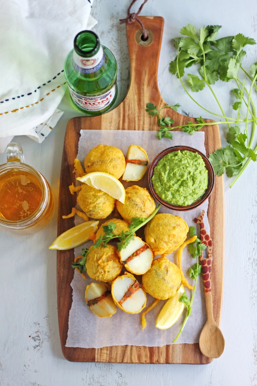 Mini Kenya-Style Packed Potatoes with Coconut and Coriander Chutney 