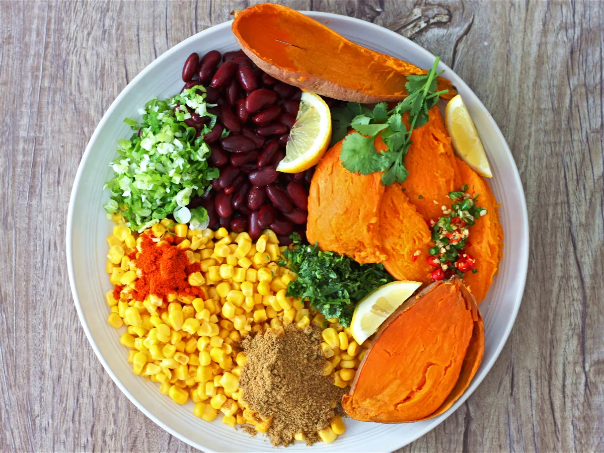 Kenyan Sweet Potato Veggie Burgers and Dad's Masala Chips