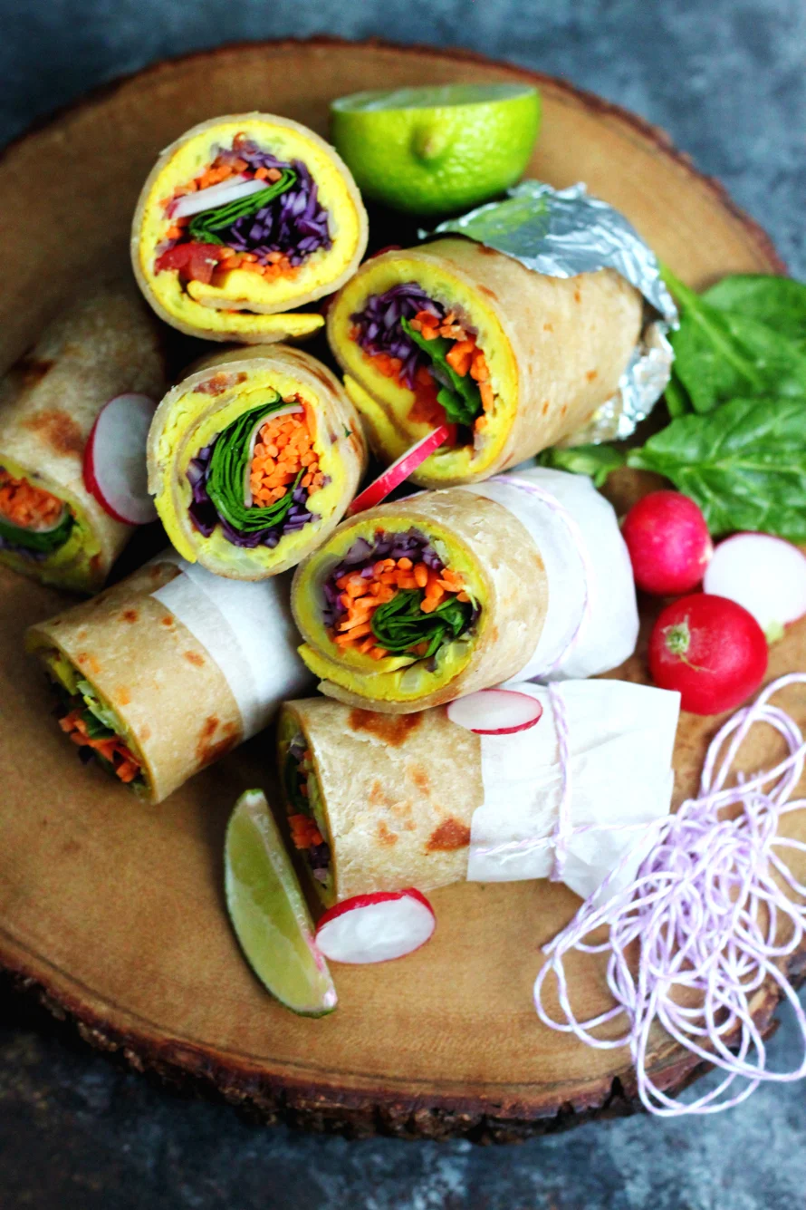 Ugandan Rolex - East African Breakfast Wraps Rolled with a Vegan Omelette Inside