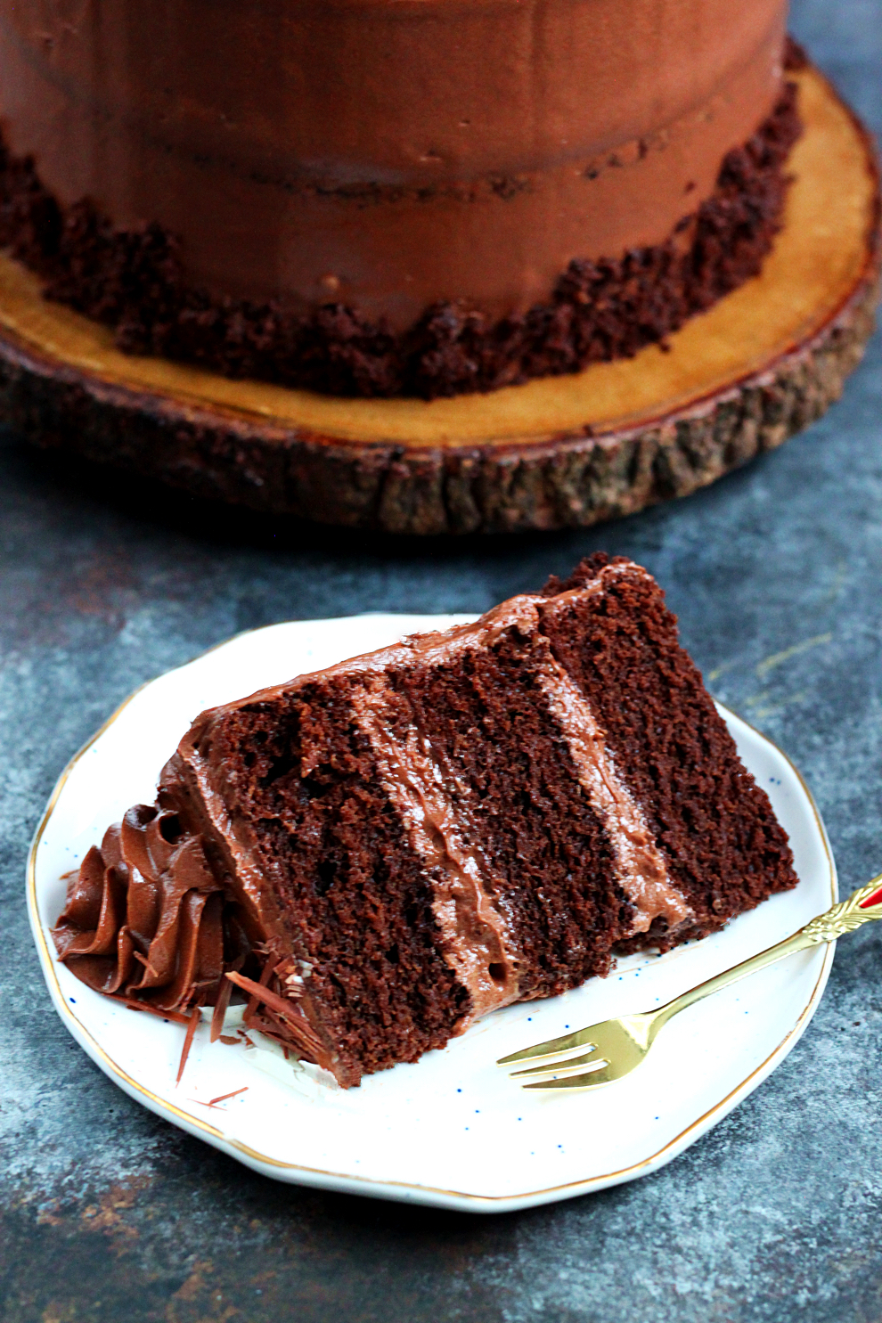 Malted Chocolate Whipped Ganache Cake 