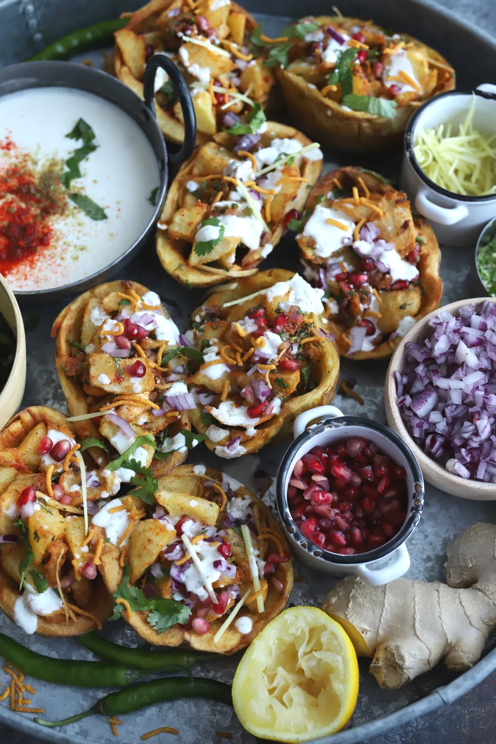 Crispy Aloo Chaat Potato Skins