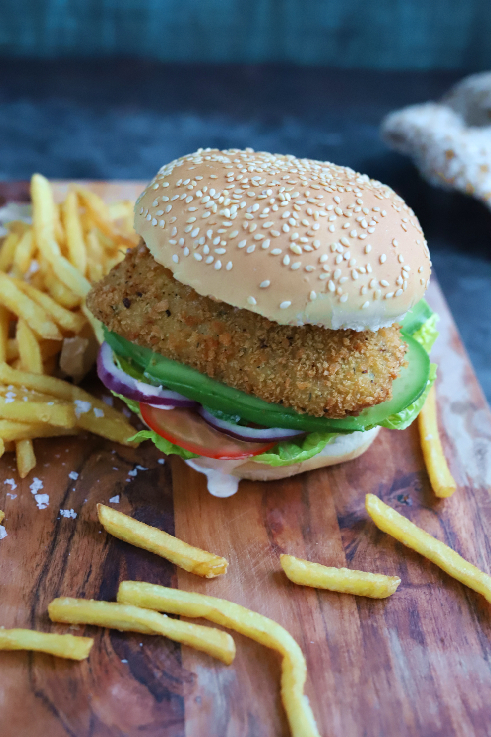 Vegan Fried Chick’n Burgers