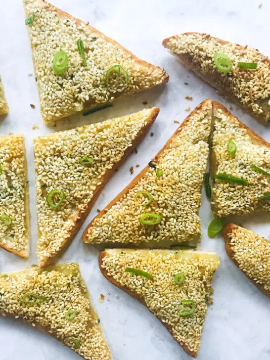 Air Fryer Sesame Mogo Toasts