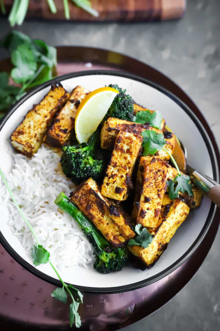 Easy Rendang Tofu & Broccoli Bowls