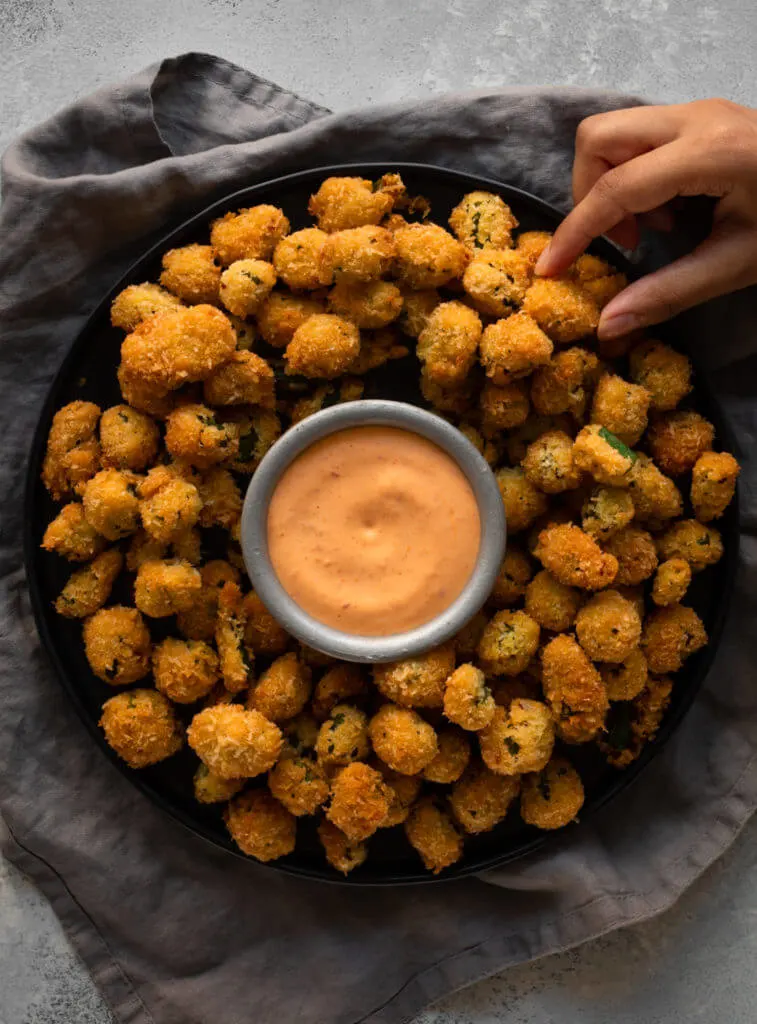 Coconut-Crusted Popcorn Bhindi Recipe Delicious