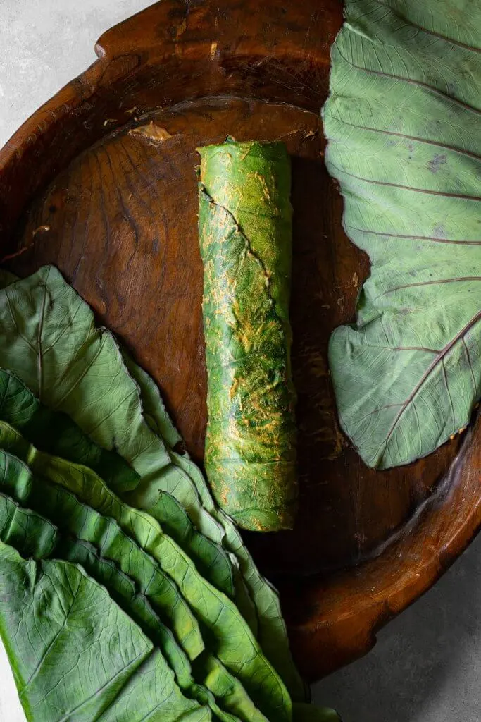 Patra Roll ready to be steamed