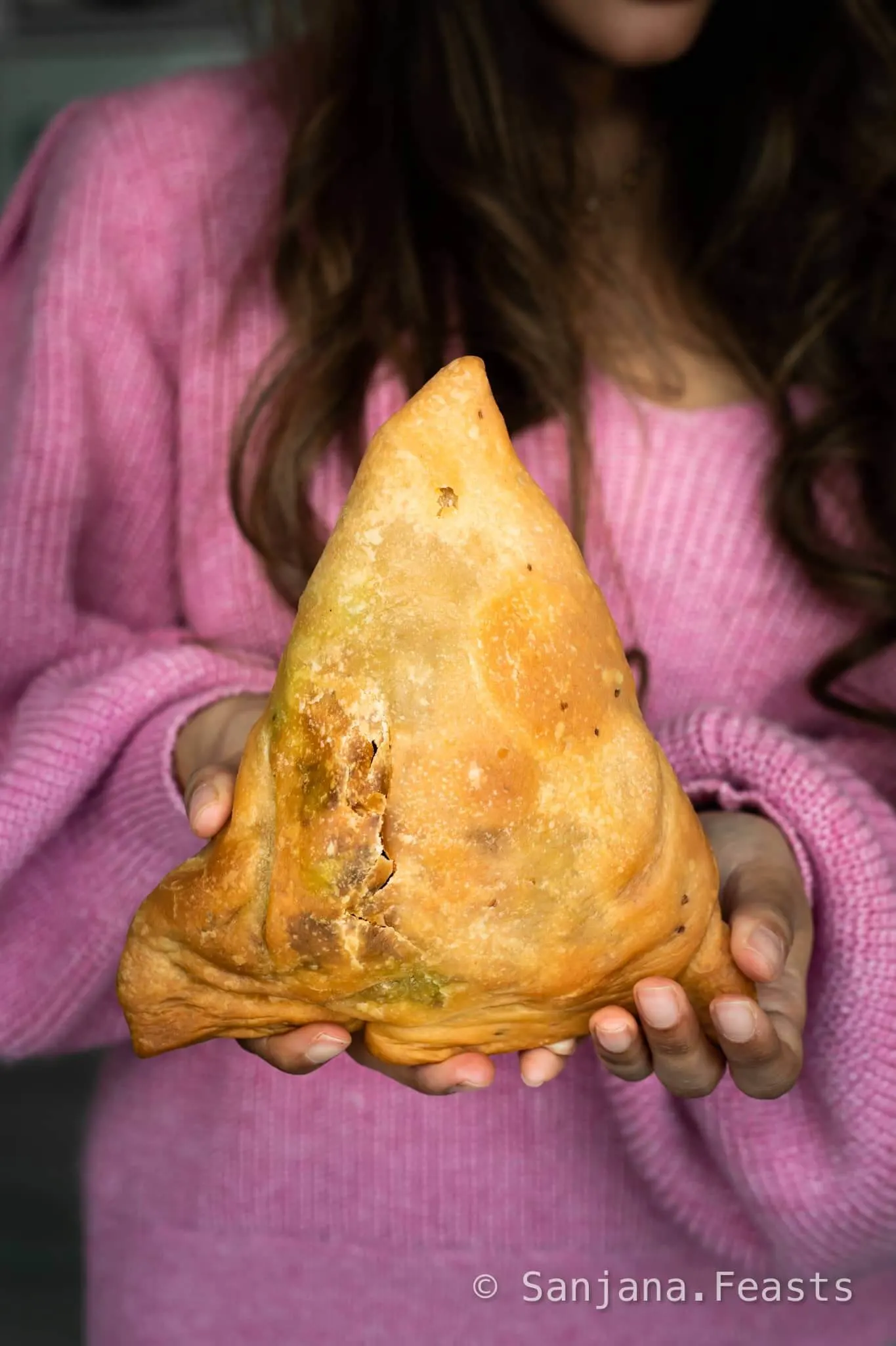 Giant Samosa recipe Sanjana Feasts