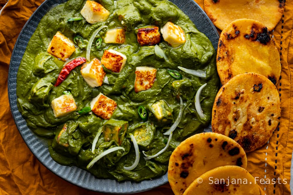 Indian Saag dish with paneer cheese