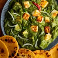 Saag Paneer and Makki ki Roti