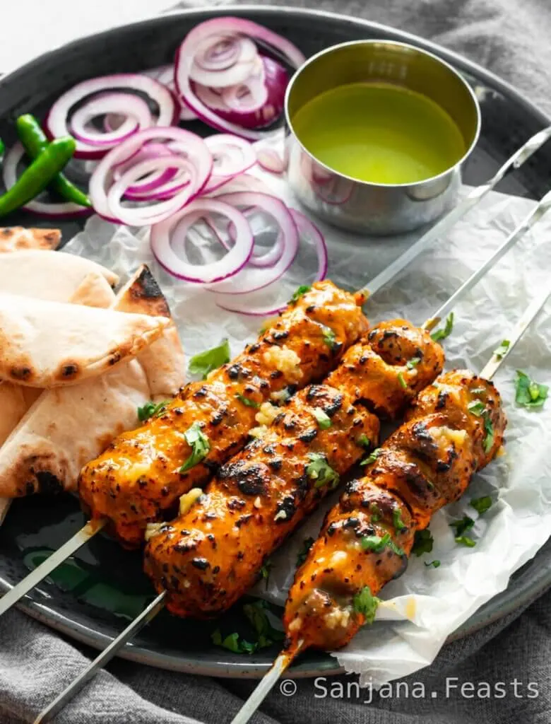 Tandoori mushroom tikka vegetarian bbq