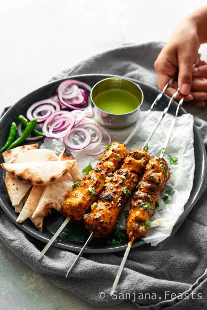 Vegetarian barbecue recipe tandoori mushrooms