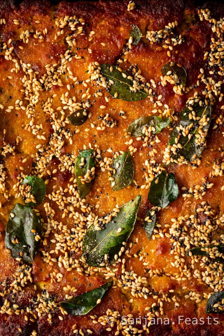 Handava Perfect Handvo (Gujarati Lentil Cake) - Sanjana Feasts - Indian Snacks ...