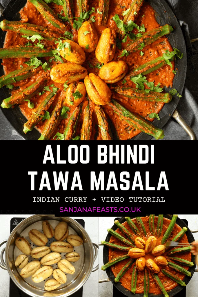 Aloo Bhindi Tawa Masala Recipe Sanjana Feasts