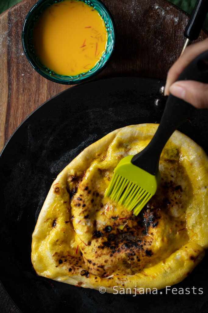 Cooking naan upside down how to get tandoori finish