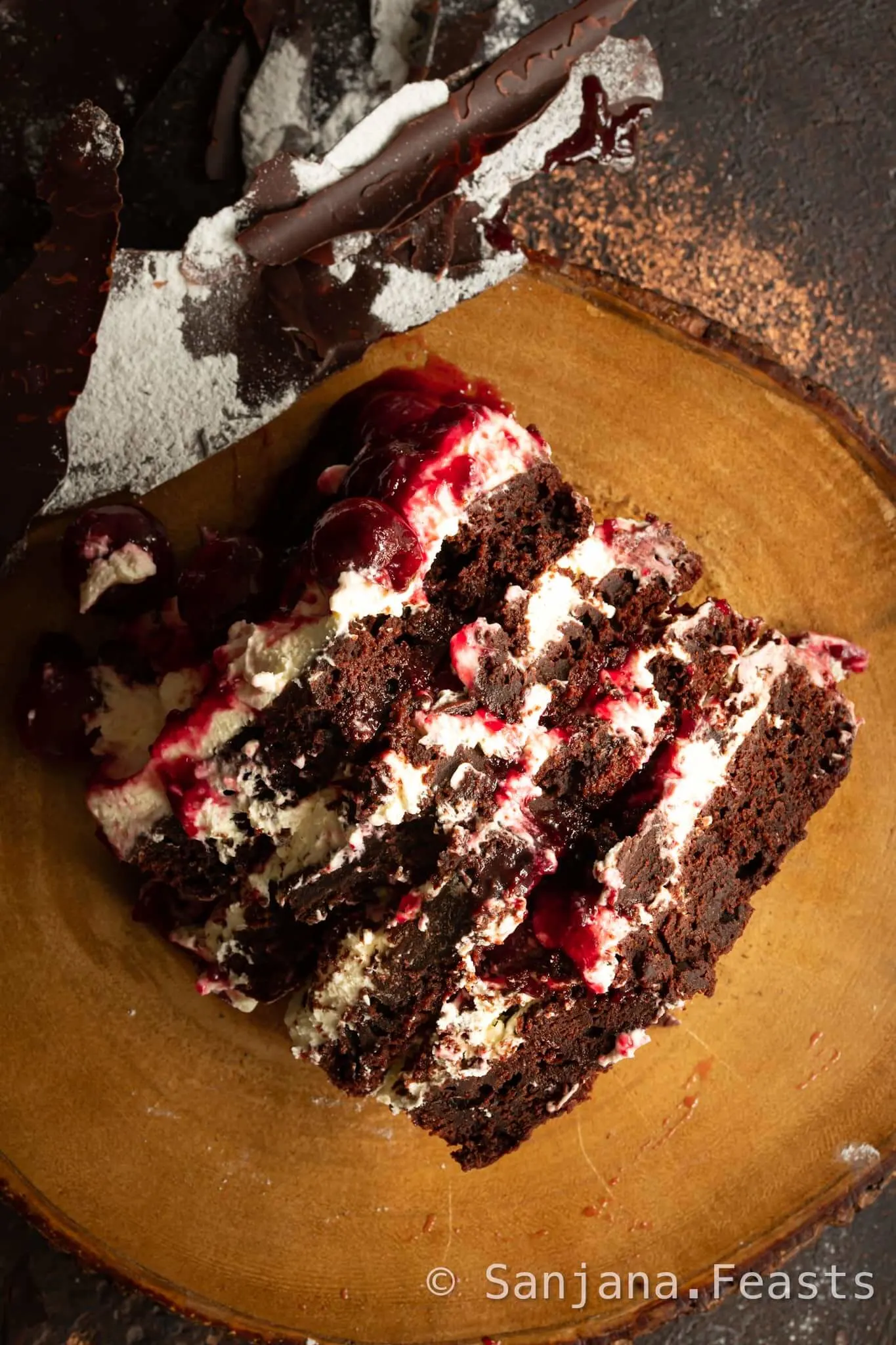 Eggless alcohol free black forest cake recipe