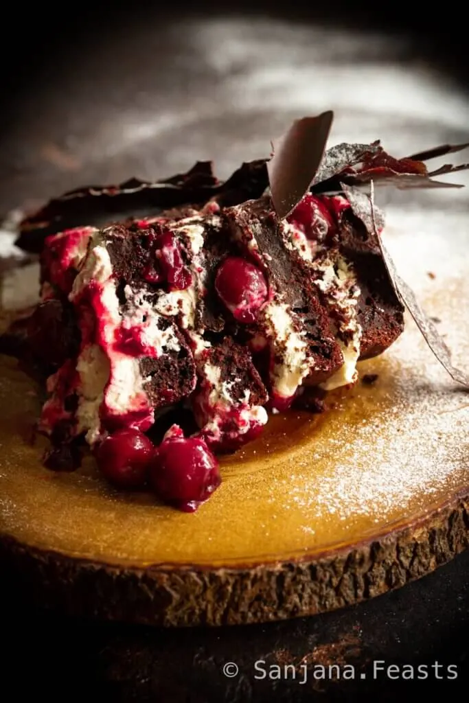Fudgy Black Forest Cake slice