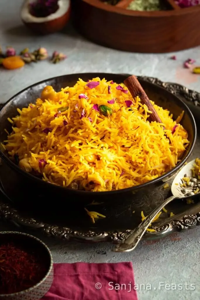 Zarda Rice Recipe (Sweet Yellow Rice)