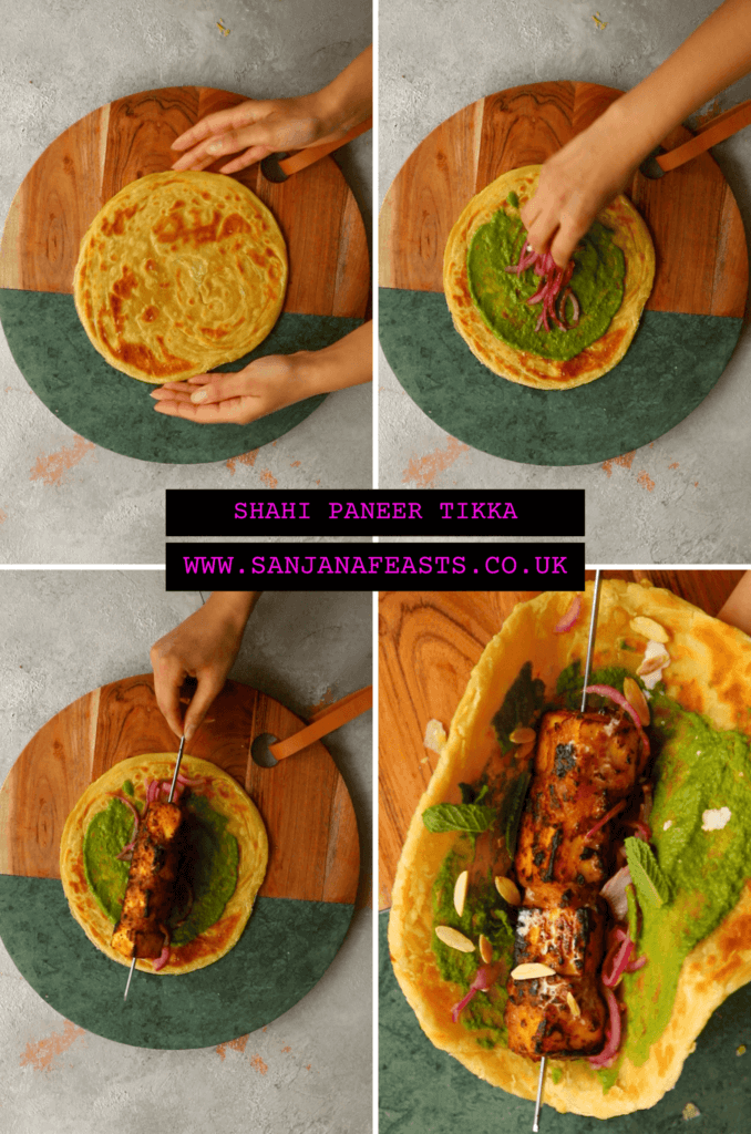 Paneer tikka wrap with paratha