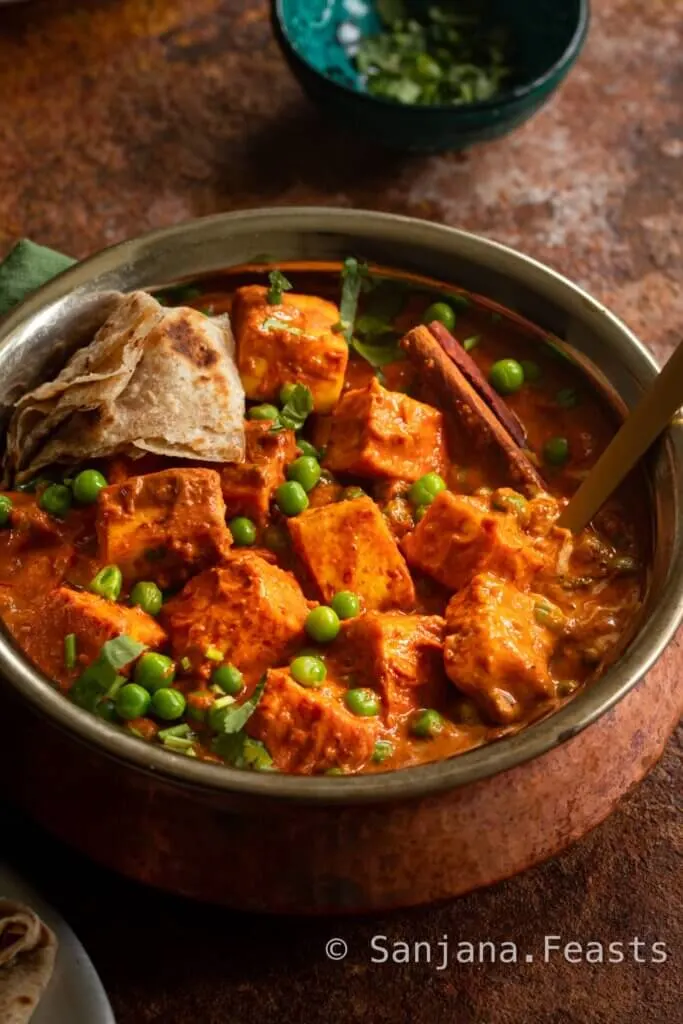 Indian curry matar paneer