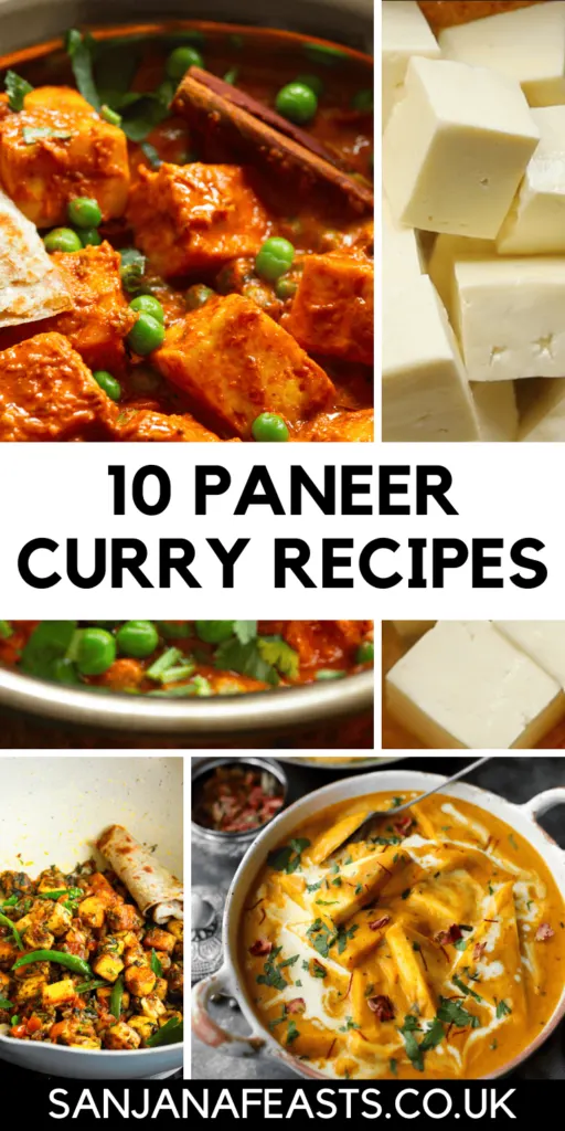 10 Paneer Curry Recipes Youll Love in a grid photo