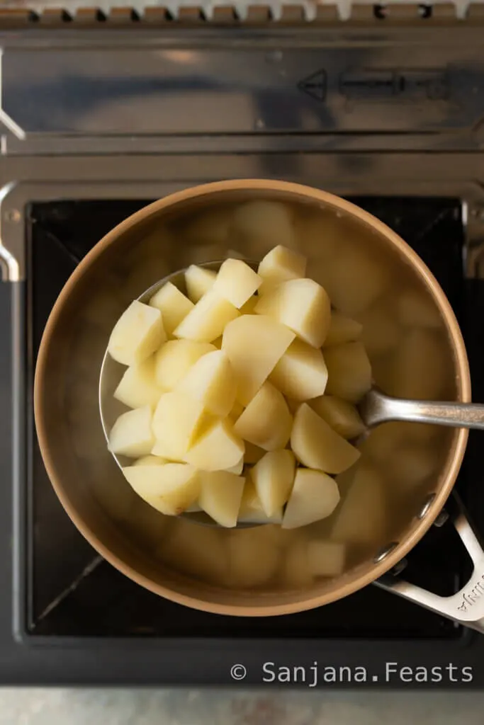 Boil the potatoes