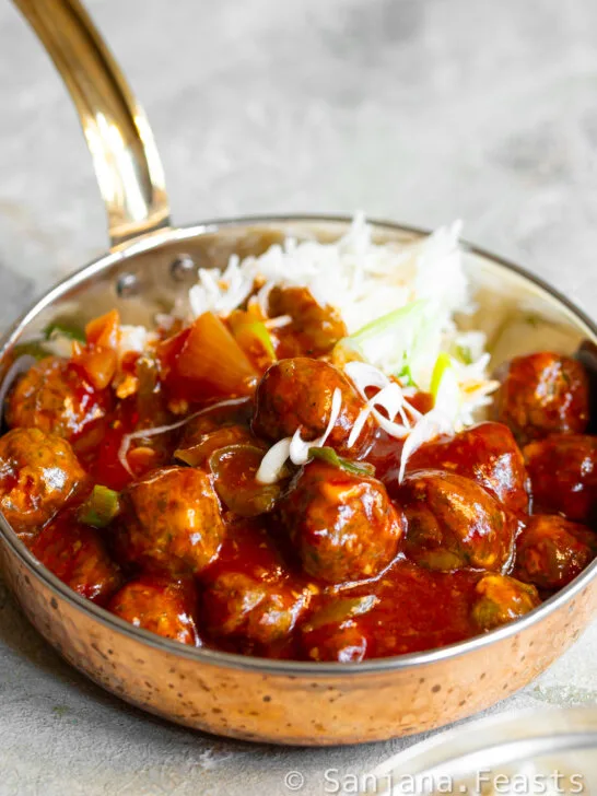Quick Veg Meatball Manchurian