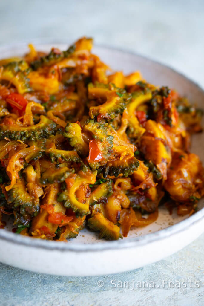 Karela and Sweet Potato Curry