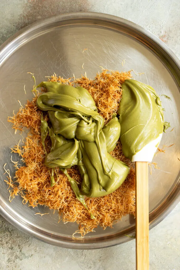 add the pistachio cream