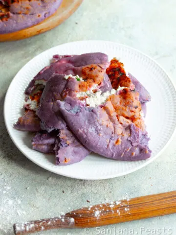 ube cheese naan purple sweet potato naan
