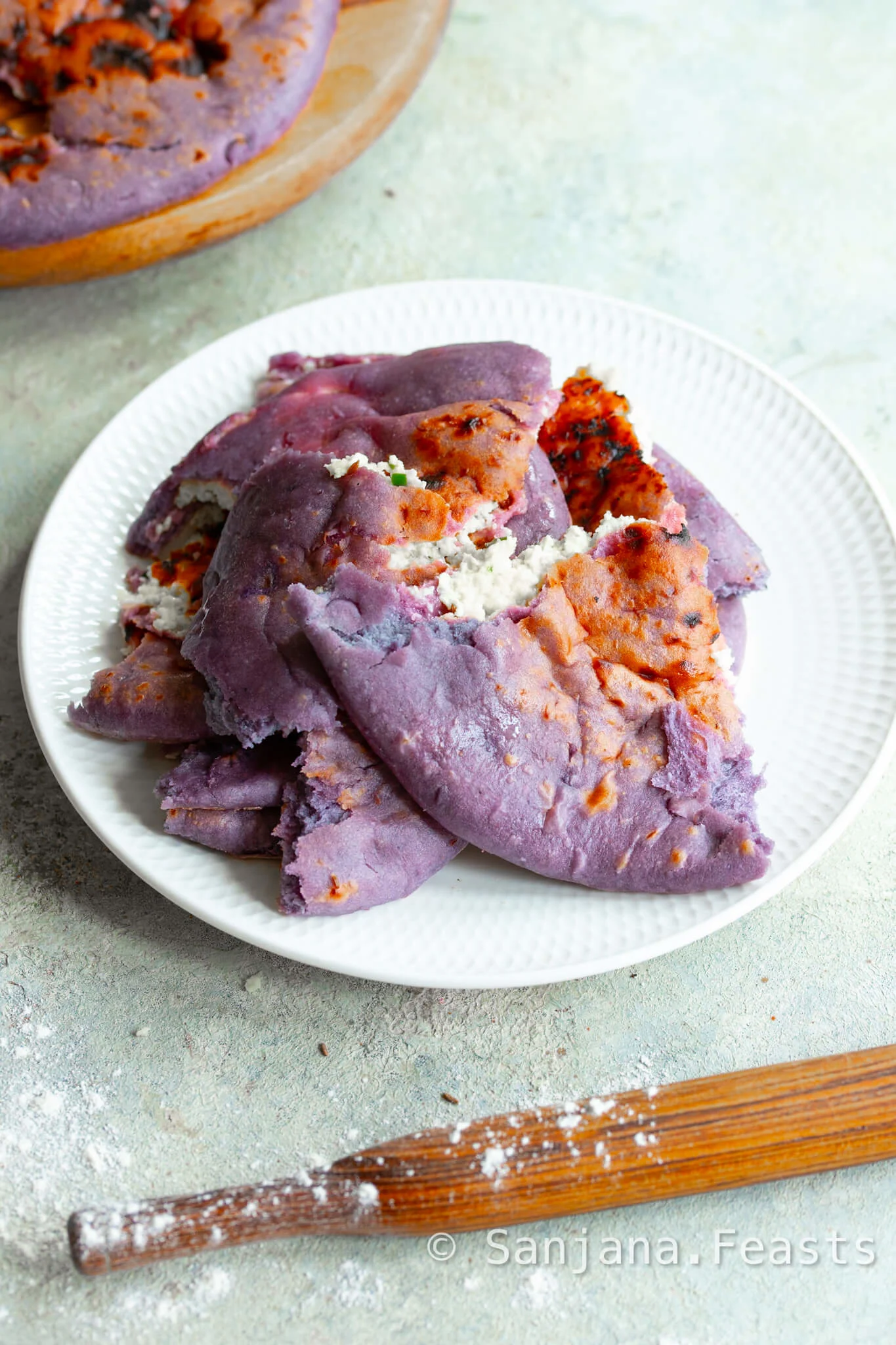 ube cheese naan purple sweet potato naan