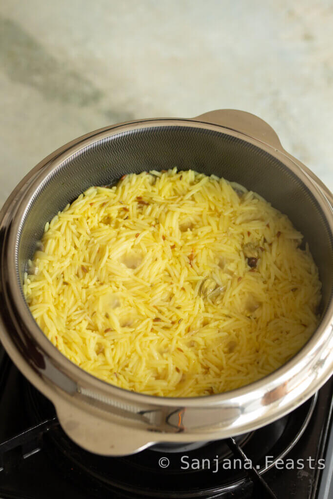 allow rice to finish cooking