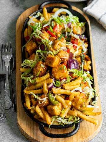 Chilli Paneer Loaded Fries recipe